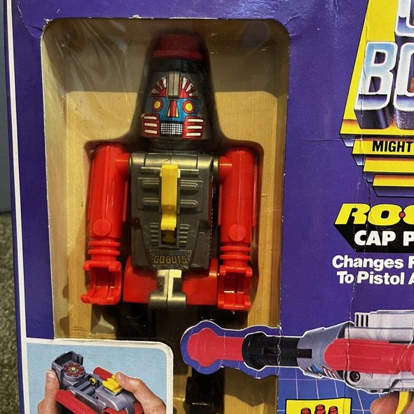 GoBots Rogun Transforming Cap Pistol CIB Vintage Tonka Arco Toy 1984 In 10” Box! - Picture 2 of 6